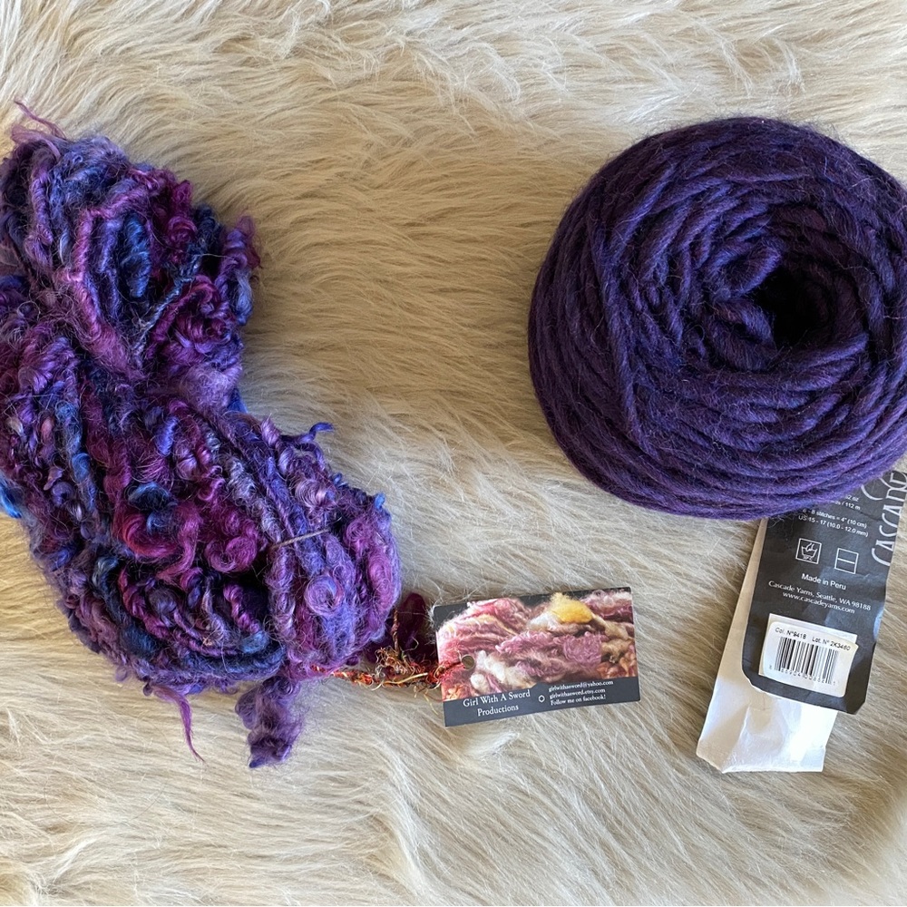 Two skeins of wool yarn